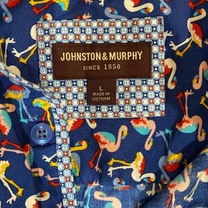 Johnston and Murphy short sleeve button up, flamingo
